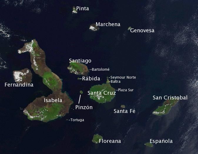 Das Galápagos-Archipel, offizielle Bezeichnung: Archipiélago de Colón